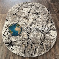 Турецкий ковер VEIVET 25226 Черный-серый овал